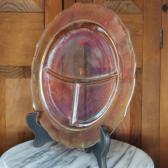 Carnival Glass Divided Plate - Picture 6 of 13